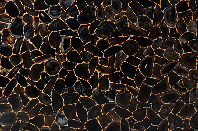 AGATE BLACK DIAMOND WITH GOLD